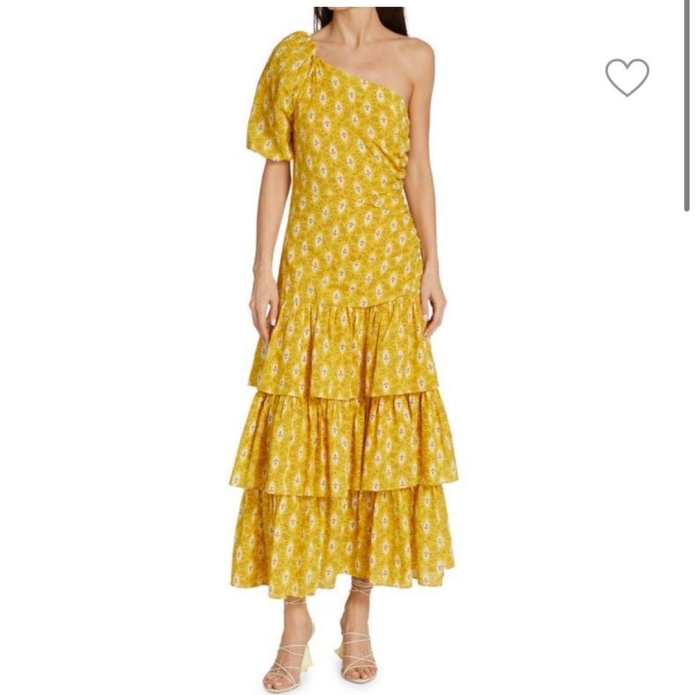 Veronica Beard Yellow/ Golden One-Shoulder Dress - Picture 2 of 6